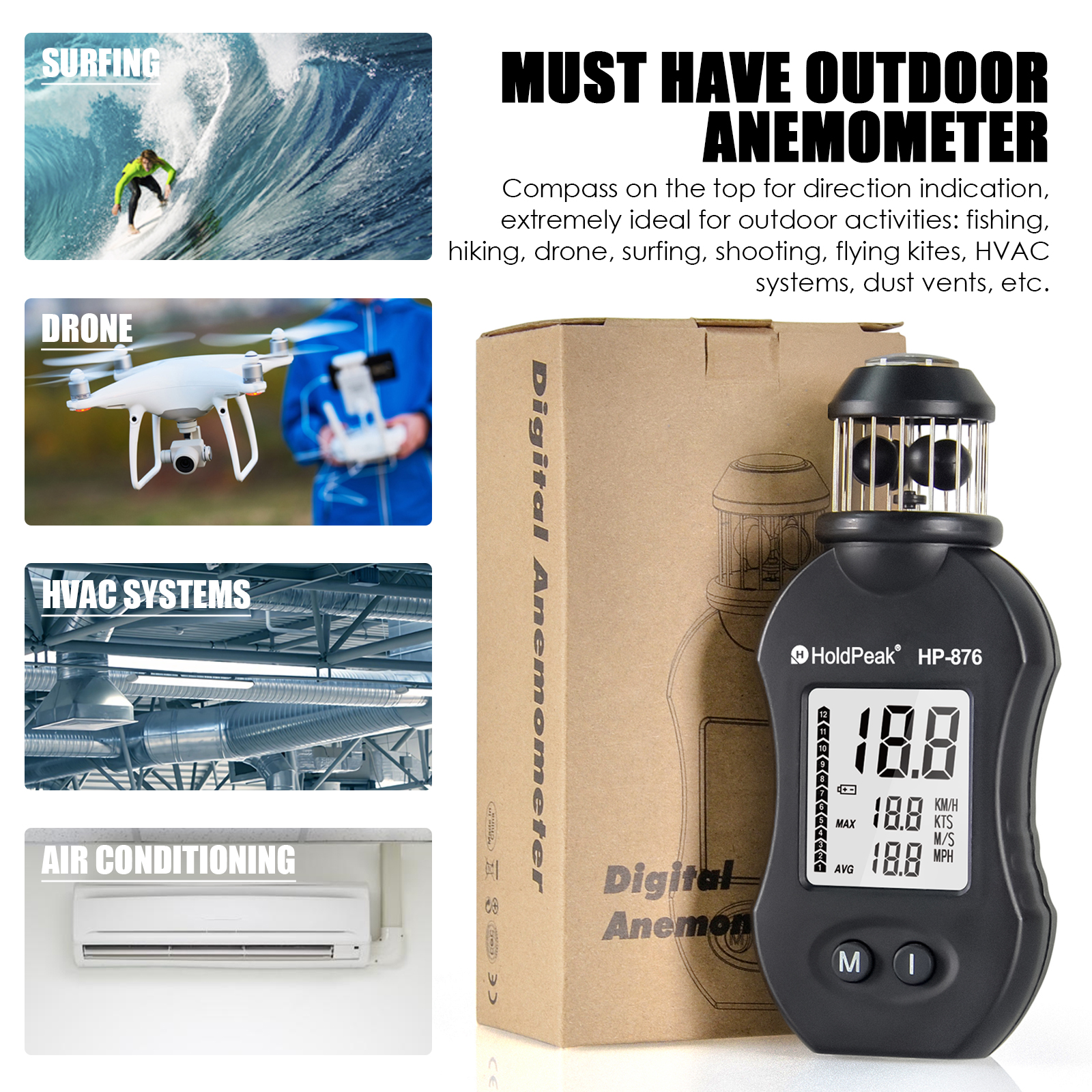 Weatherproof Cup Anemometer 36 - Kite Surf Bar Control のレビューと価格