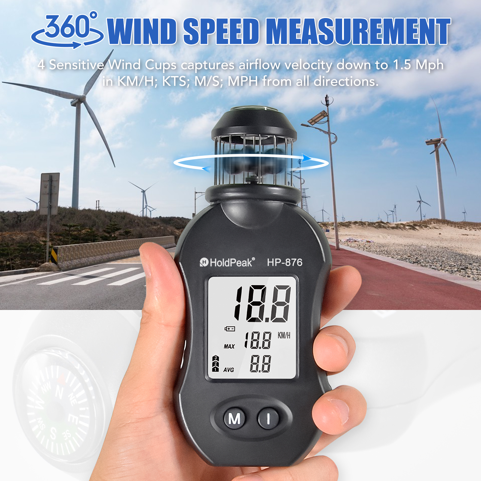 Weatherproof Cup Anemometer 36 - Kite Surf Bar Control のレビューと価格